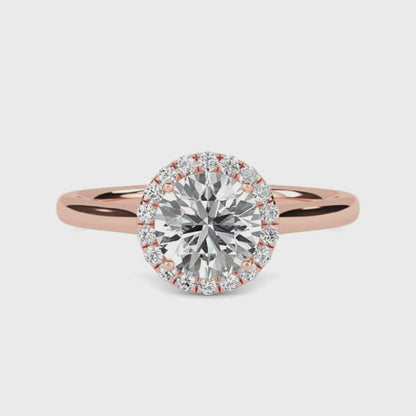 1.10Ctw Moissanite Believe Single Halo Ring