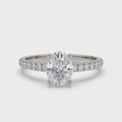 Oval Moissanite Shoulder Set Ring