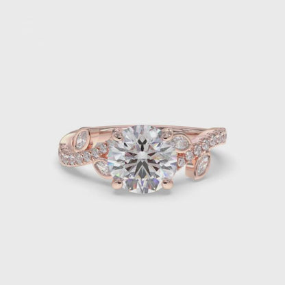 1.25Ctw Moissanite Flora Designer Shoulder Ring