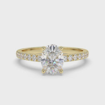 Oval Moissanite Shoulder Set Ring