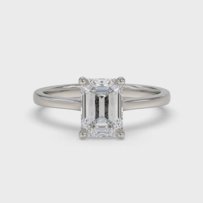 1Ctw Moissanite Cherry Modern Emerald Ring