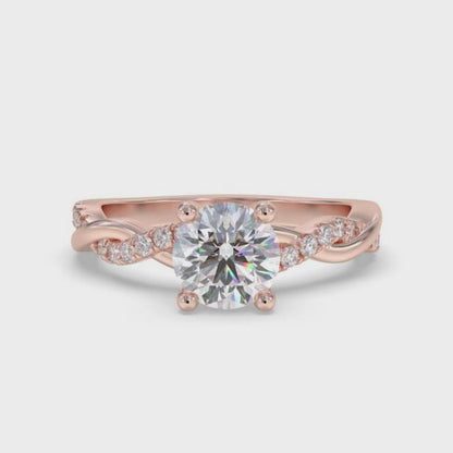 Silver Moissanite Twisted Ring